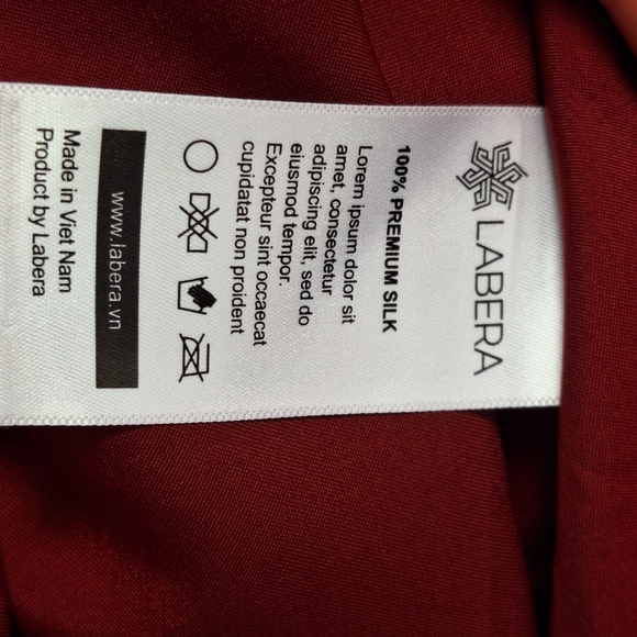 NWT Labera 100% Silk A-Line Cowl Neck Dress Burgundy Sz L with Belt - Picture 12 of 13